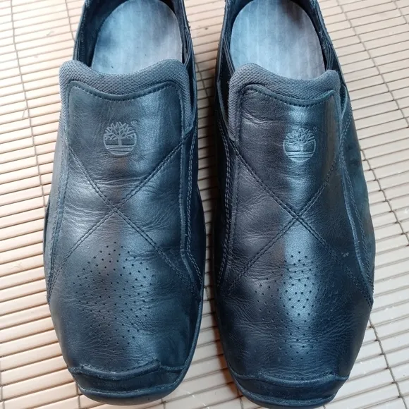 Timberland Mens Earthkeepers 57181 Black Leather Casual Slip On Shoes Size 11 M.