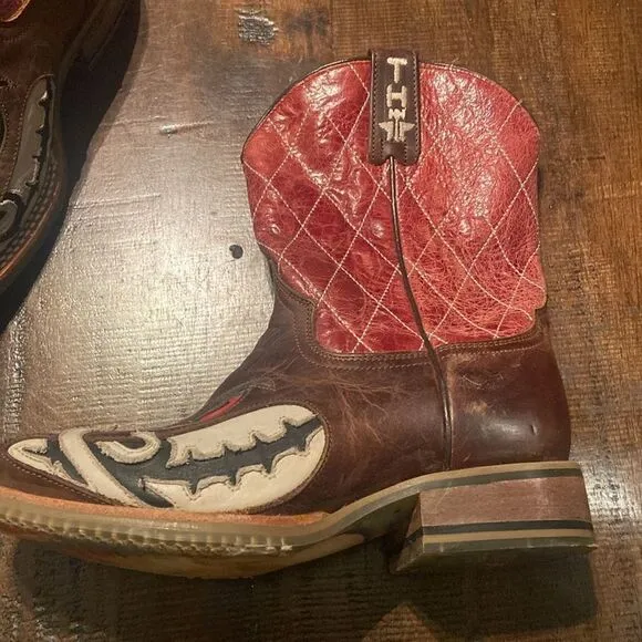 Tin Haul Big Kids Boots - Not Boaring Bacon/Eggs Size 2 Cowboy Boots