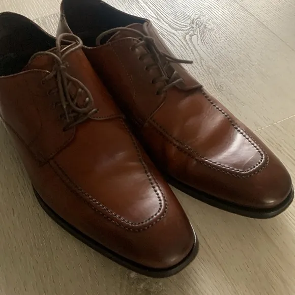 To Boot New York Adam Derrick Aldo Cognac Apron Vamp Derby Dress Shoes Size 8.5