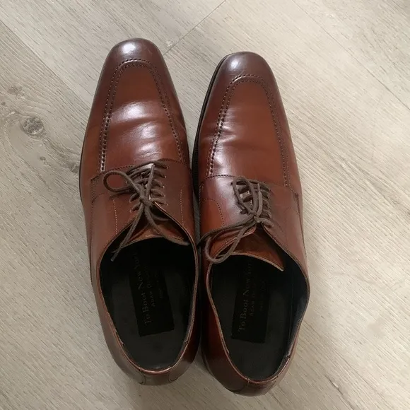 To Boot New York Adam Derrick Aldo Cognac Apron Vamp Derby Dress Shoes Size 8.5