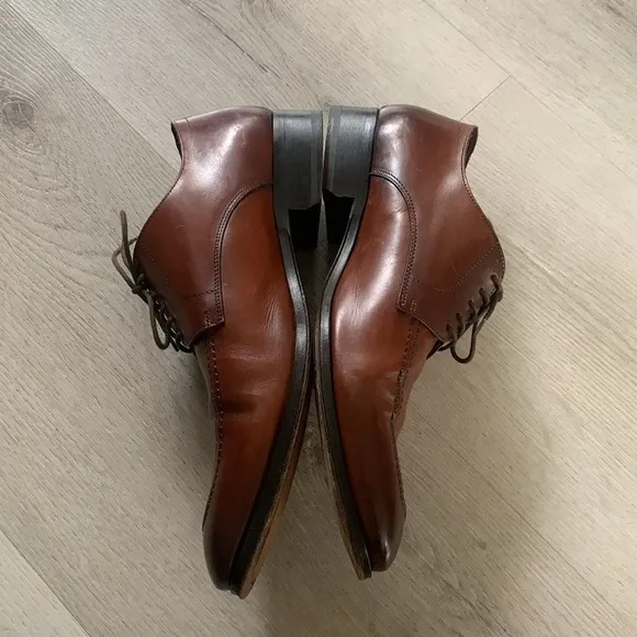 To Boot New York Adam Derrick Aldo Cognac Apron Vamp Derby Dress Shoes Size 8.5