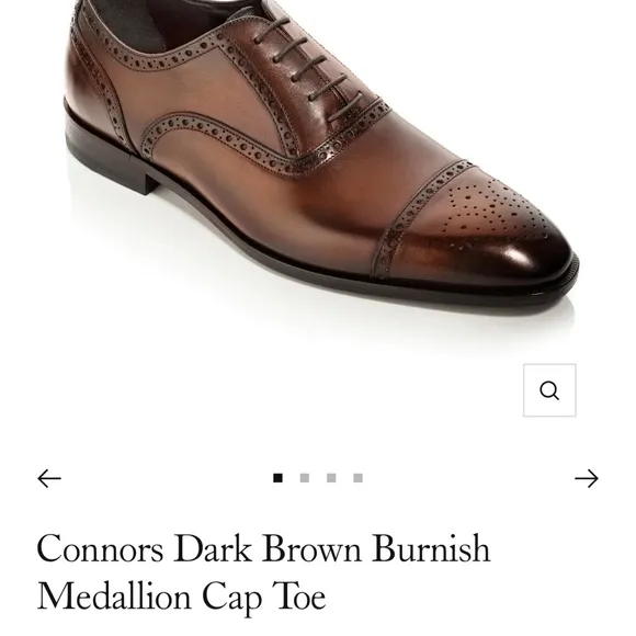 To Boot New York Connors Dark Brown Medallion Cap Toe Dress Shoes 10 1/2