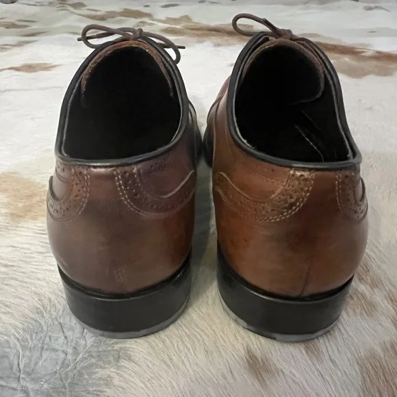 To Boot New York Connors Dark Brown Medallion Cap Toe Dress Shoes 10 1/2