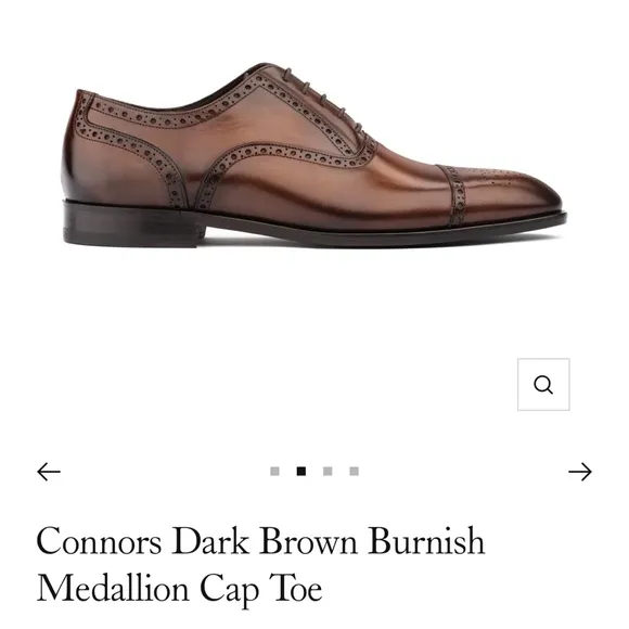 To Boot New York Connors Dark Brown Medallion Cap Toe Dress Shoes 10 1/2