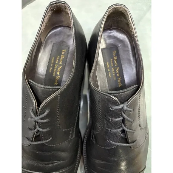 To Boot New York Men's Cap Toe Dress Shoes Size 12 Leather Black
