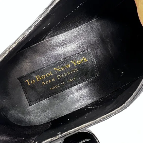 To Boot New York Shoes Mens 11 Adam Derrick Black Leather Oxford Cap Toe Dress