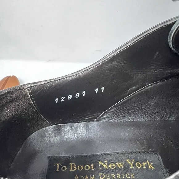 To Boot New York Shoes Mens 11 Adam Derrick Black Leather Oxford Cap Toe Dress