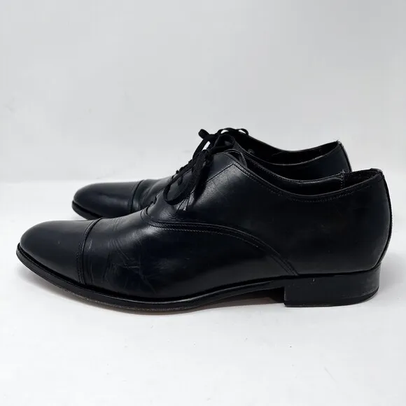 To Boot New York Shoes Mens 11 Adam Derrick Black Leather Oxford Cap Toe Dress