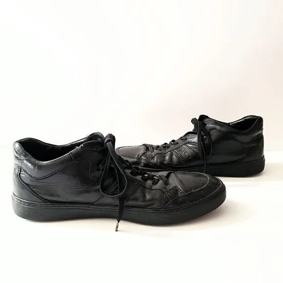 TOD'S Black Leather Lace Up Sneakers Men's Size EU41