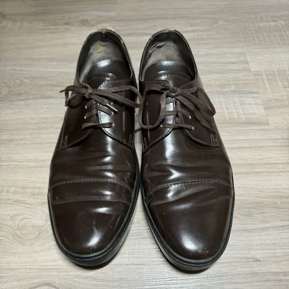 Tods mens shoes size 9 dark chocolate leather lace up casual