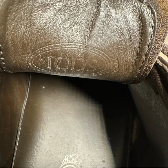 Tods mens shoes size 9 dark chocolate leather lace up casual
