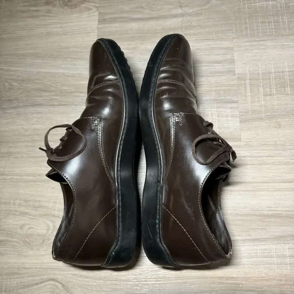 Tods mens shoes size 9 dark chocolate leather lace up casual