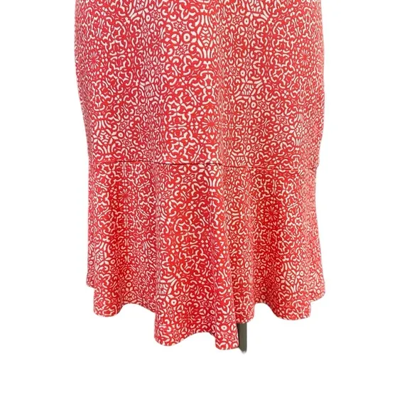TOMMY BAHAMA RED WHITE PRINT KNIT SUMMER TANK DRESS BEACH RESORTWEAR COASTAL