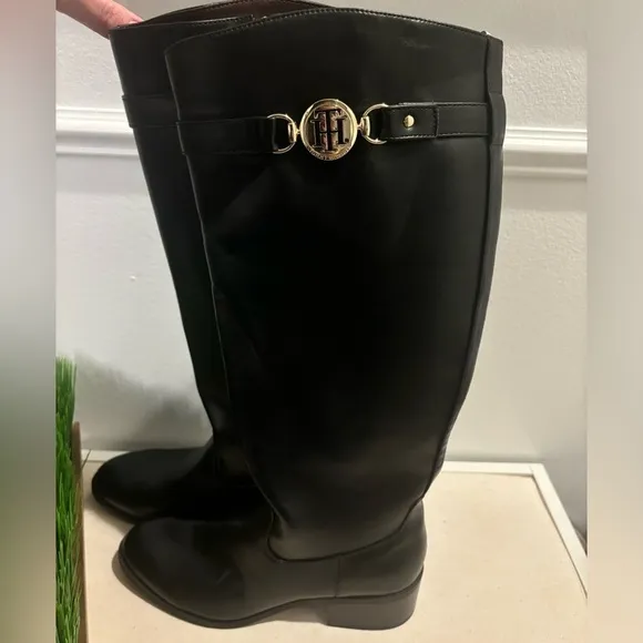 Tommy Hilfiger Leather Knee-HighNWOT Riding Boots- Black Size 8.5 M