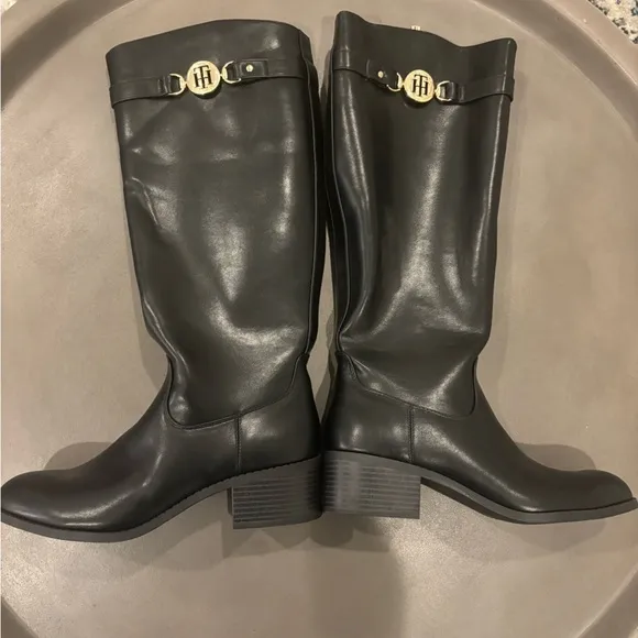 Tommy Hilfiger Leather Knee-HighNWOT Riding Boots- Black Size 8.5 M