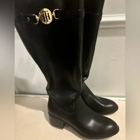 Tommy Hilfiger Leather Knee-HighNWOT Riding Boots- Black Size 8.5 M