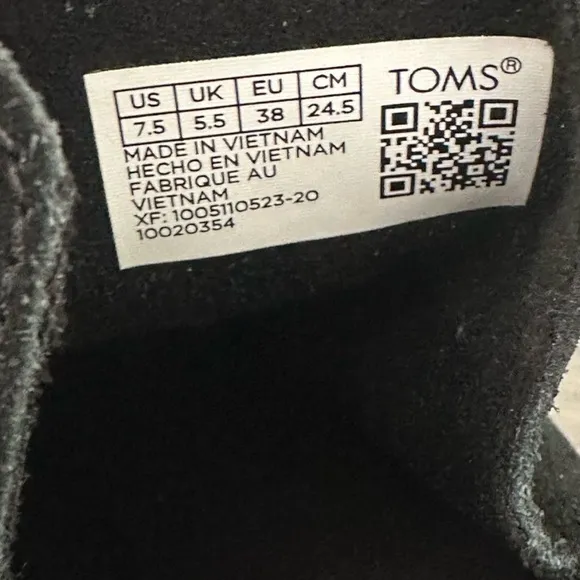 TOMS Women's Black Ankle Boots Toms Everly Cutout Black Suede Waffle Boots 7.5