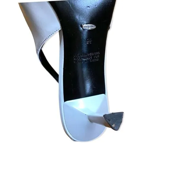 Tony Bianco Bertie high heels Slingbacks shoes White high shine  Revolve Sz 9.5