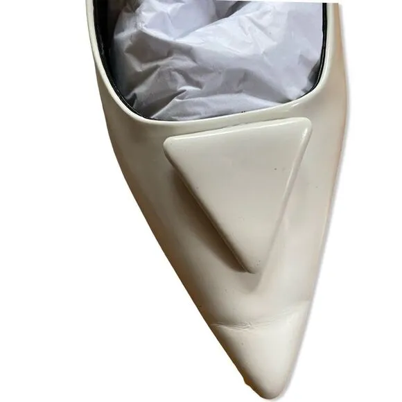 Tony Bianco Bertie high heels Slingbacks shoes White high shine  Revolve Sz 9.5