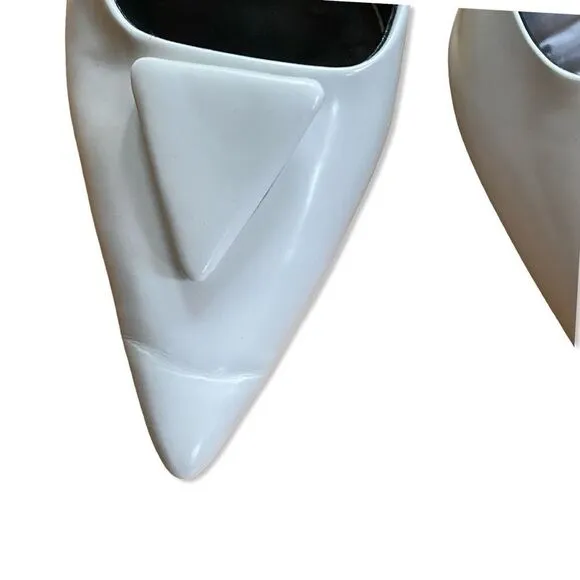 Tony Bianco Bertie high heels Slingbacks shoes White high shine  Revolve Sz 9.5