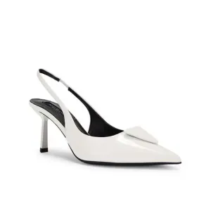 Tony Bianco Bertie high heels Slingbacks shoes White high shine  Revolve Sz 9.5