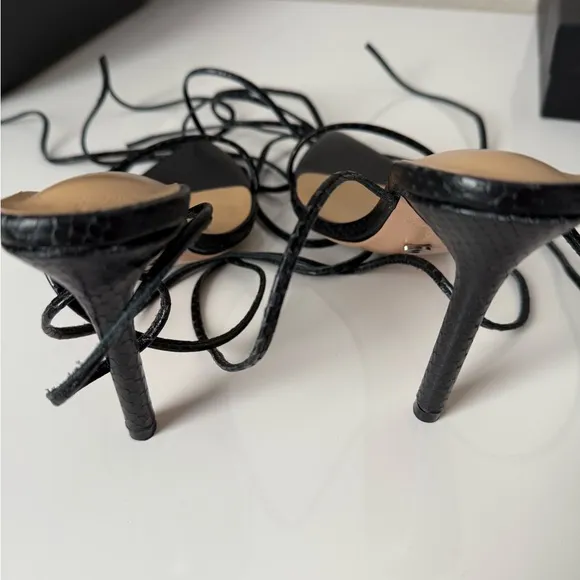 Tony Bianco Black Strappy Heels - Size 6