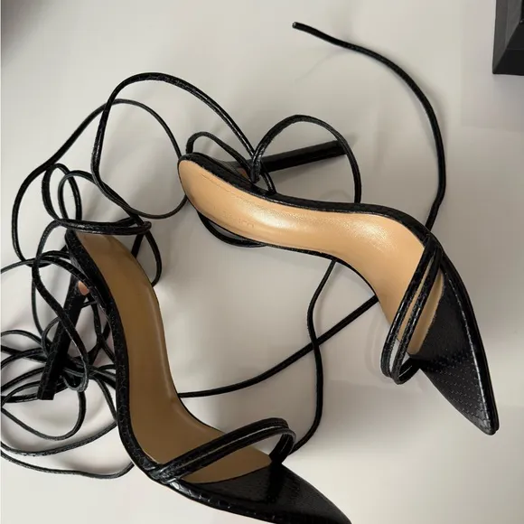 Tony Bianco Black Strappy Heels - Size 6