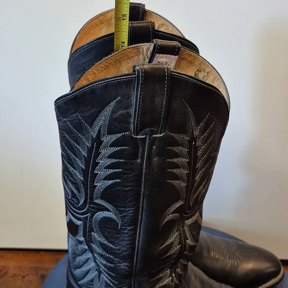 Tony Lama Black Leather Cowboy Boots sz. 10D [#1626] VGC.