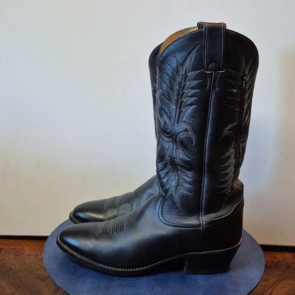 Tony Lama Black Leather Cowboy Boots sz. 10D [#1626] VGC.