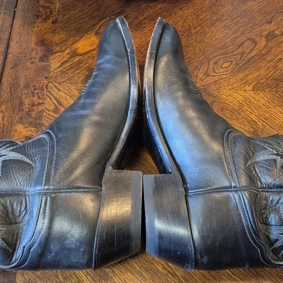Tony Lama Black Leather Cowboy Boots sz. 10D [#1626] VGC.