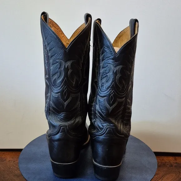 Tony Lama Black Leather Cowboy Boots sz. 10D [#1626] VGC.