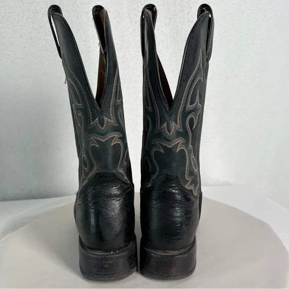 Tony Lama boots men’s 7 D 7939 Conquistador black leather western cowboy boots