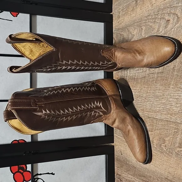 Tony Lama Handcrafted Brown Western Cowboy Boots Size 6 New