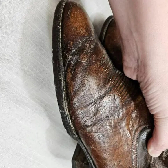TONY LAMA Vintage Leather Chestnut Cowboy Western Boots ALREADY BROKE IN sz 8