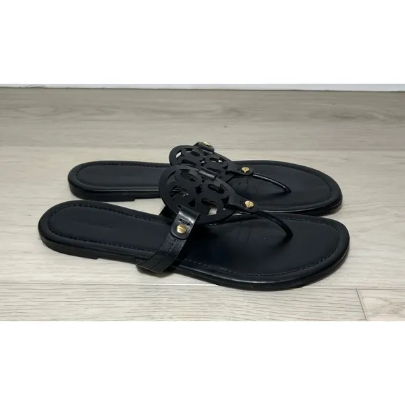 Tory Burch black matte Miller Sandals Size 10