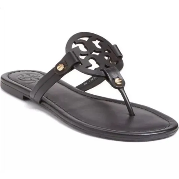 Tory Burch black matte Miller Sandals Size 10