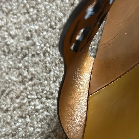 Tory Burch Bombe Miller Slide 25MM Sandal, Calf Leather, Caramel size 8