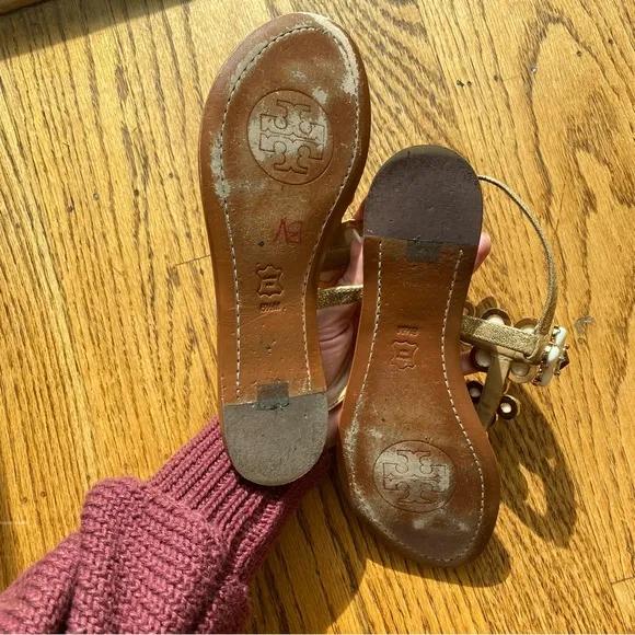 Tory Burch Brown Sandals with White Accents