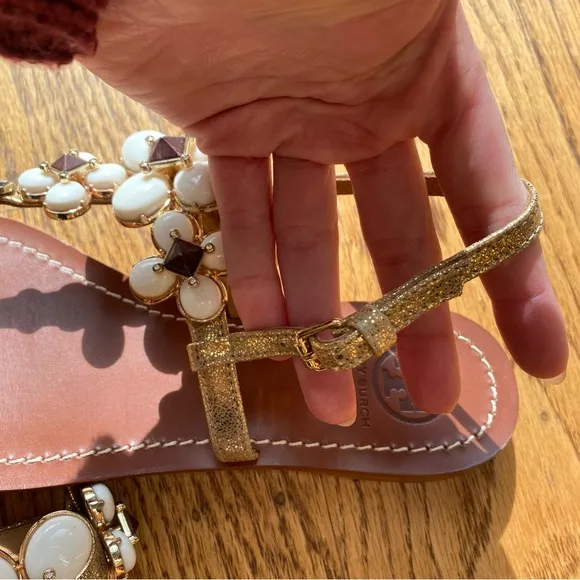 Tory Burch Brown Sandals with White Accents
