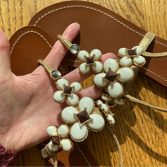Tory Burch Brown Sandals with White Accents