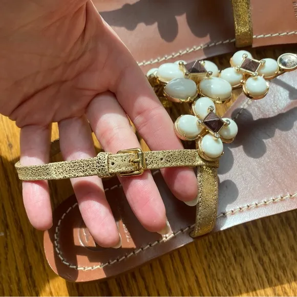 Tory Burch Brown Sandals with White Accents