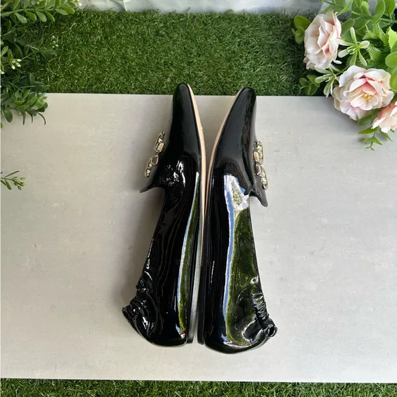 Tory Burch ELEANOR LOAFER women Black Patent Leather  Shoes size 7 new