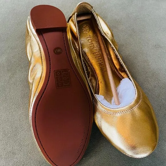 Tory Burch Gold Ballet Flats