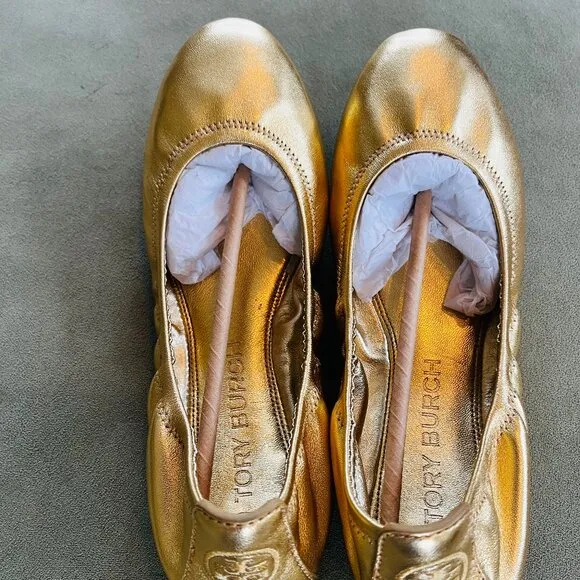 Tory Burch Gold Ballet Flats