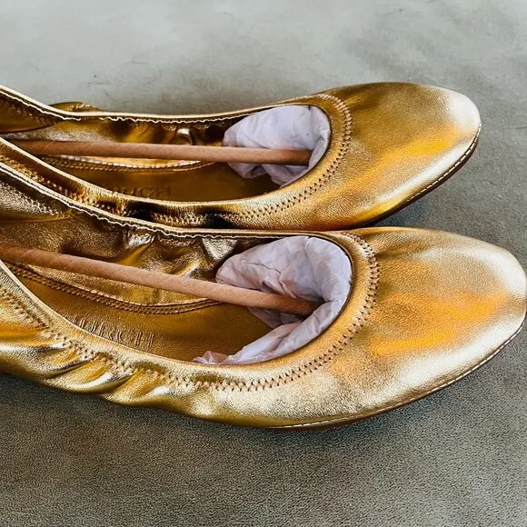 Tory Burch Gold Ballet Flats