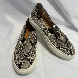 Tory Burch Huarache Weave Snakeskin Leather Slip On Sneaker Shoes Women’s 6.5
