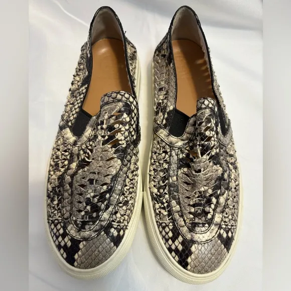 Tory Burch Huarache Weave Snakeskin Leather Slip On Sneaker Shoes Women’s 6.5