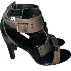 TORY BURCH Metallic Teagan Leather Caged T Strap GLADIATOR Heels 9.5M $399MSRP