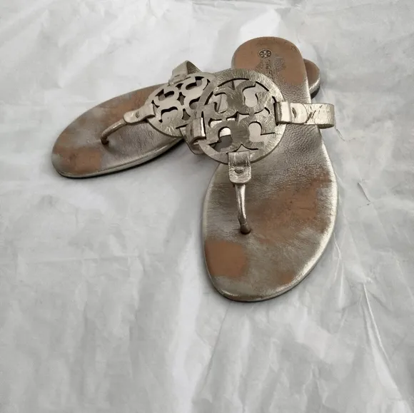 Tory Burch Miller  Sandals metallic size 8.5