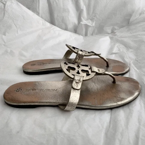 Tory Burch Miller  Sandals metallic size 8.5